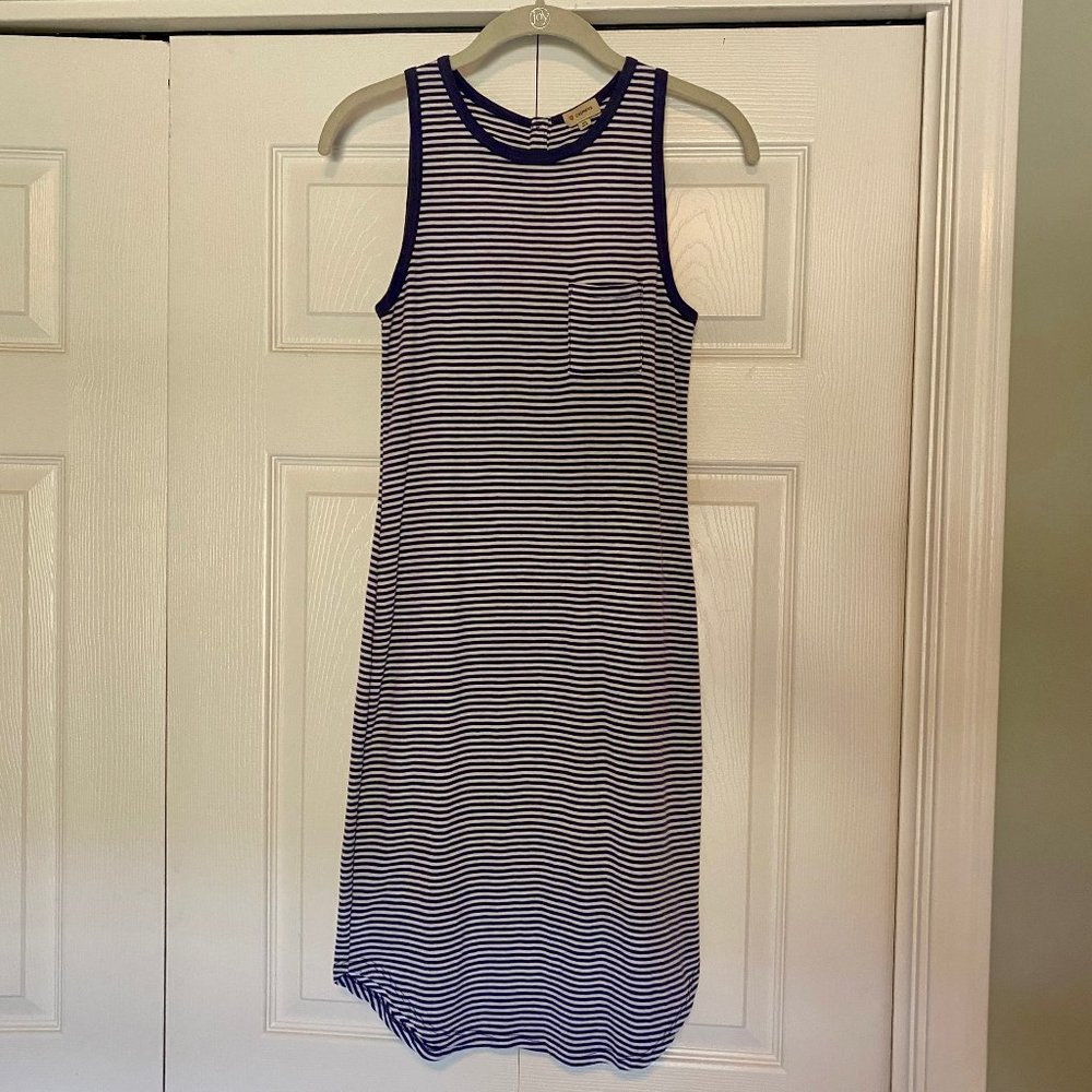 CREMIEUX Blue & White Stripped Dress XS